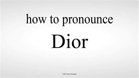 pronunciation for dior.